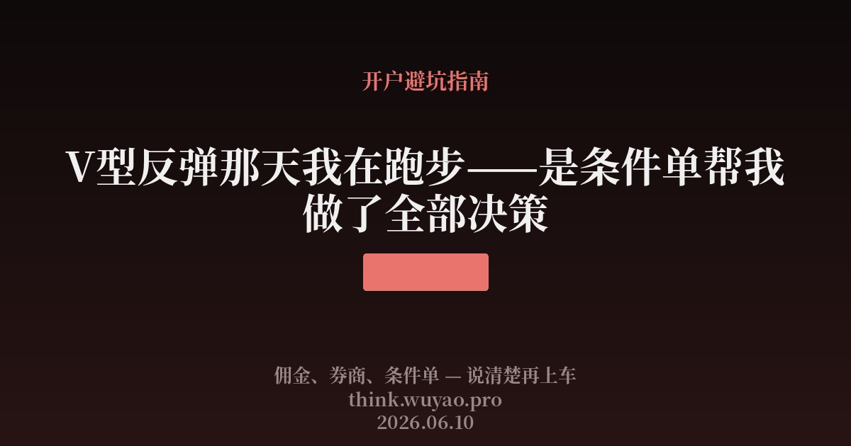 V型反弹那天我在跑步——是条件单帮我做了全部决策
