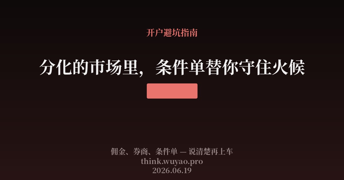 分化的市场里，条件单替你守住火候