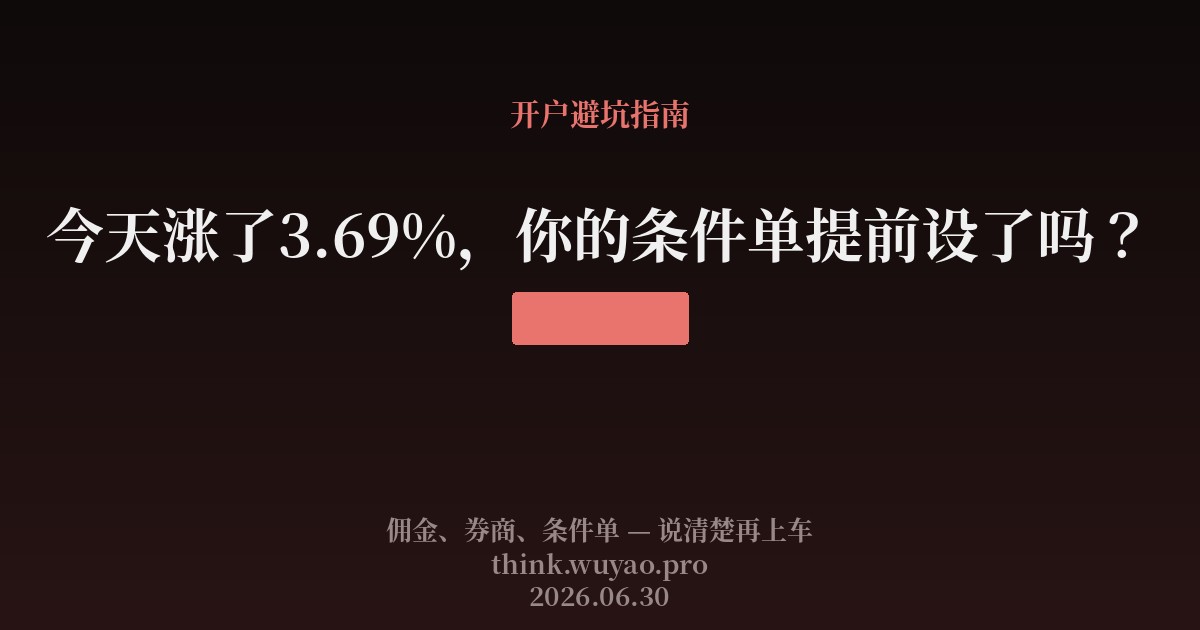 今天涨了3.69%，你的条件单提前设了吗？
