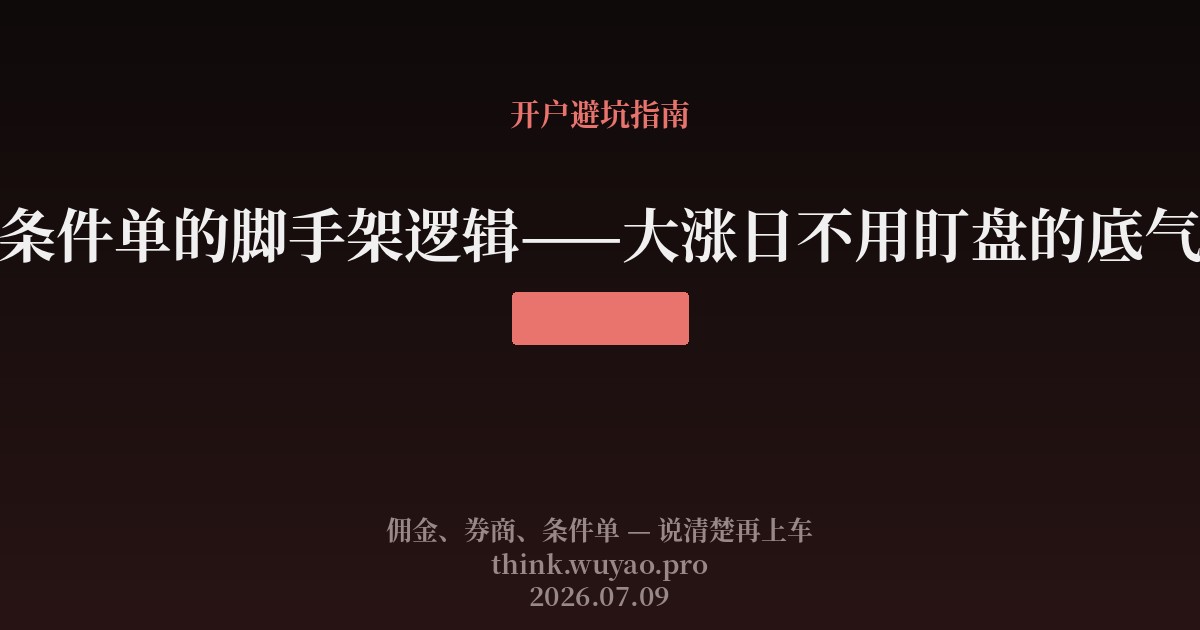 条件单的脚手架逻辑