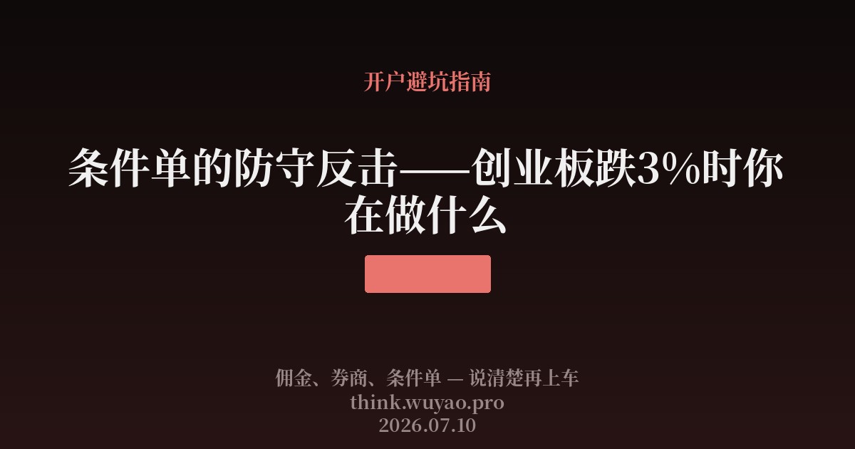 条件单的防守反击