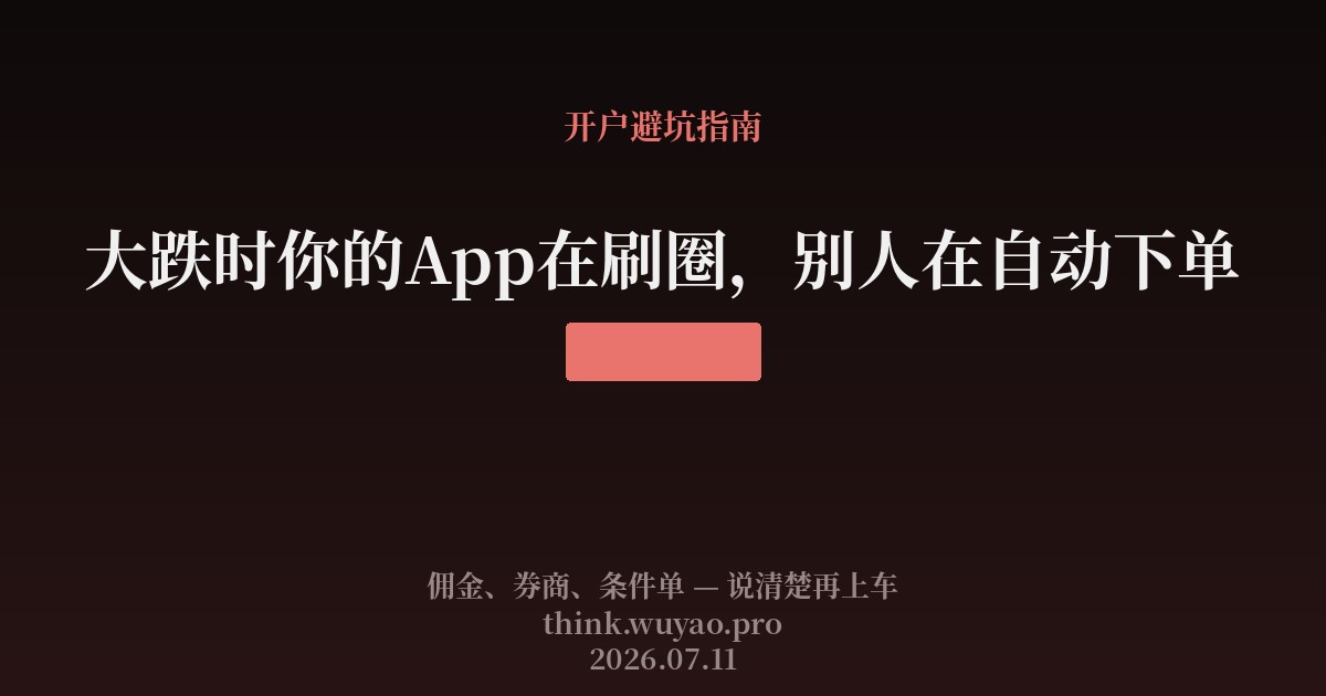 大跌时你的App在刷圈,别人在自动下单