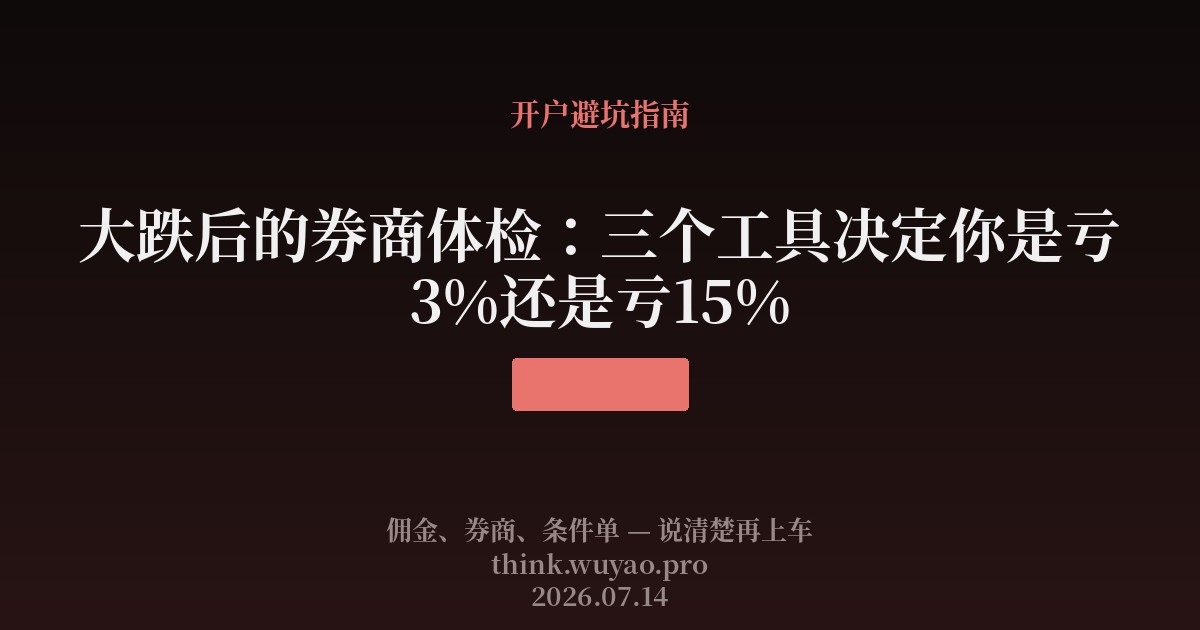 大跌后的券商体检