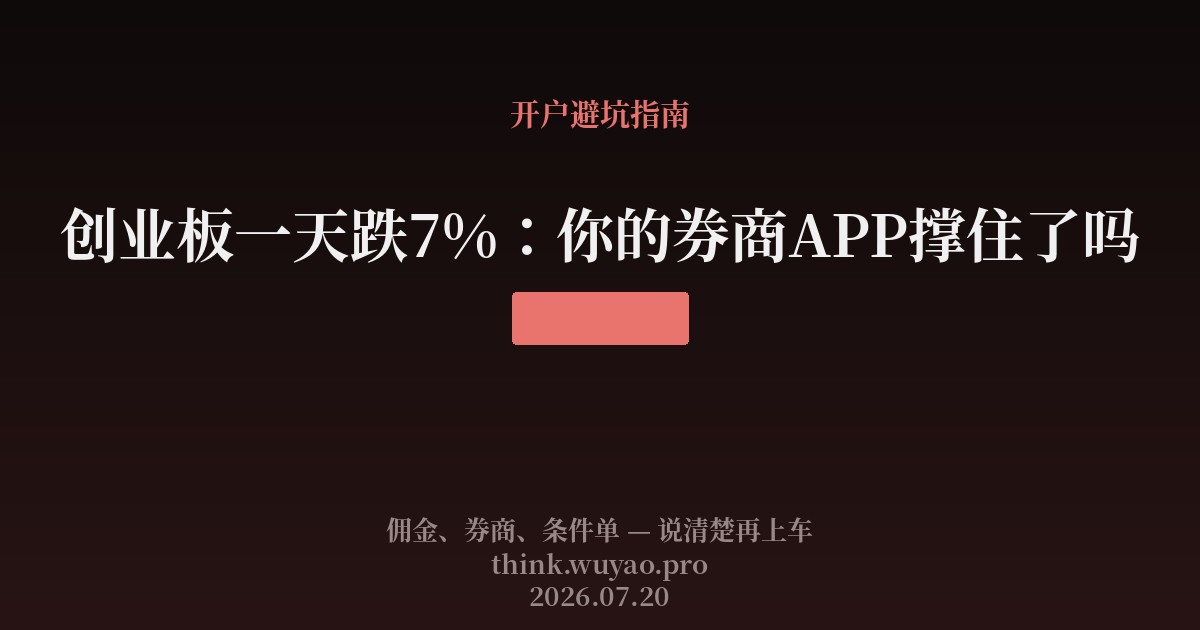 创业板一天跌7%:你的券商APP撑住了吗