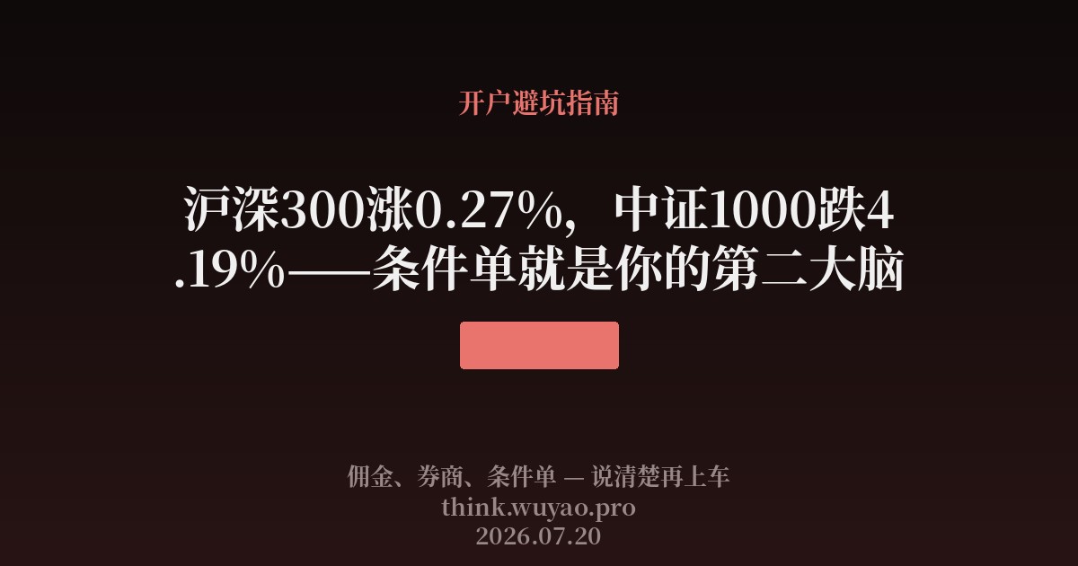 条件单就是你的第二大脑