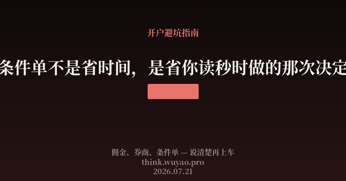 条件单不是省时间,是省你读秒时做的那次决定
