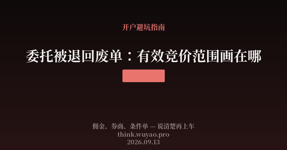 委托被退回废单:有效竞价范围画在哪