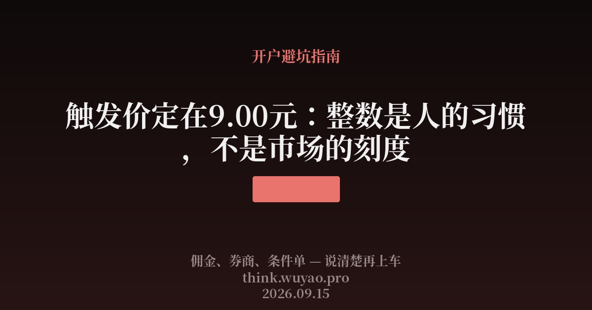 触发价定在9.00元：整数是人的习惯，不是市场的刻度