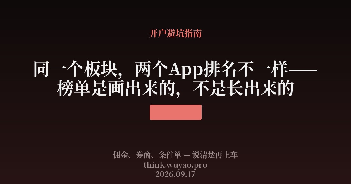 同一个板块，两个App排名不一样——榜单是画出来的，不是长出来的