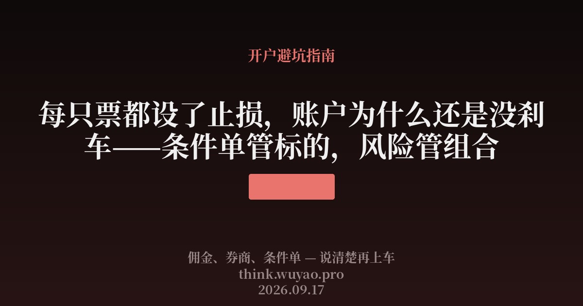 每只票都设了止损，账户为什么还是没刹车