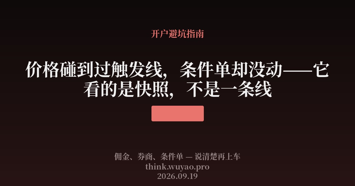 价格碰到过触发线，条件单却没动