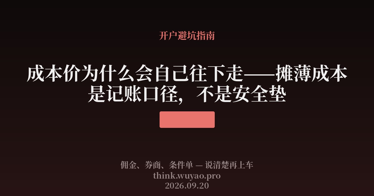 成本价为什么会自己往下走——摊薄成本是记账口径,不是安全垫