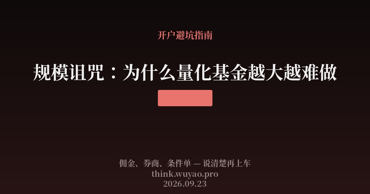 规模诅咒:为什么量化基金越大越难做