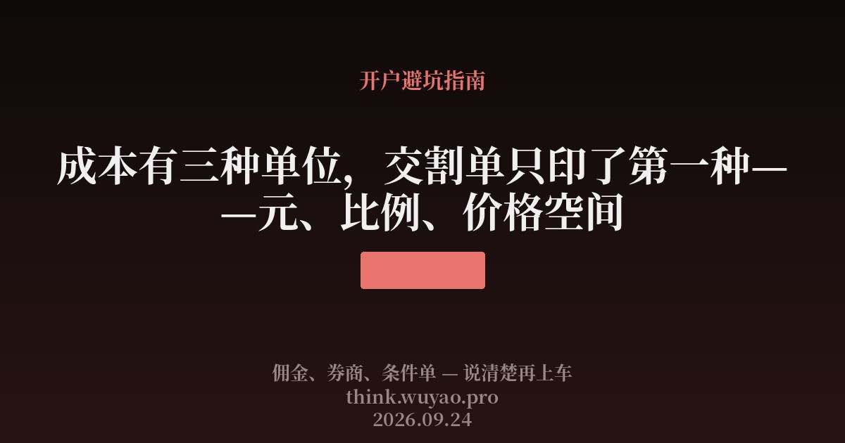 成本有三种单位,交割单只印了第一种