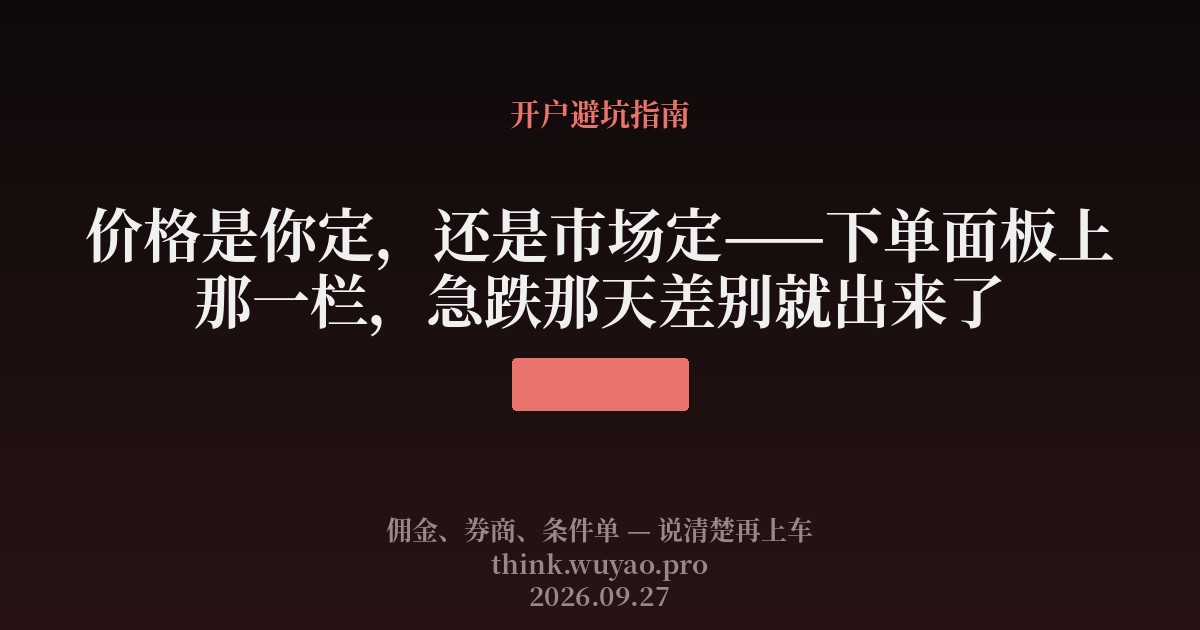 价格是你定,还是市场定——下单面板上那一栏,急跌那天差别就出来了