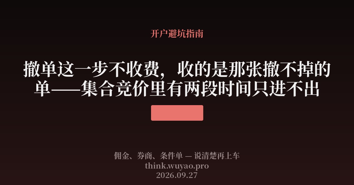 撤单这一步不收费,收的是那张撤不掉的单