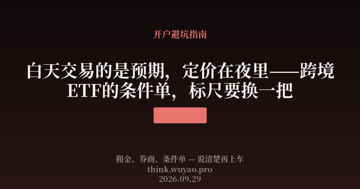 白天交易的是预期,定价在夜里——跨境ETF的条件单,标尺要换一把