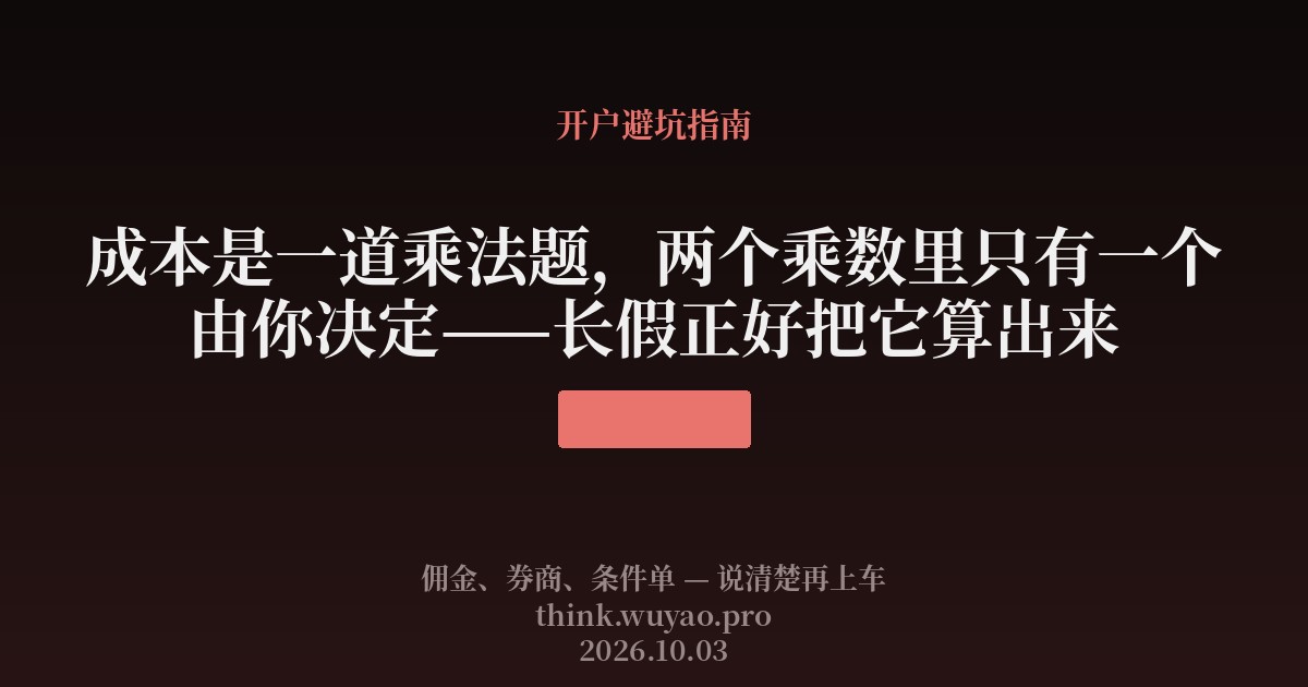 成本是一道乘法题，两个乘数里只有一个由你决定