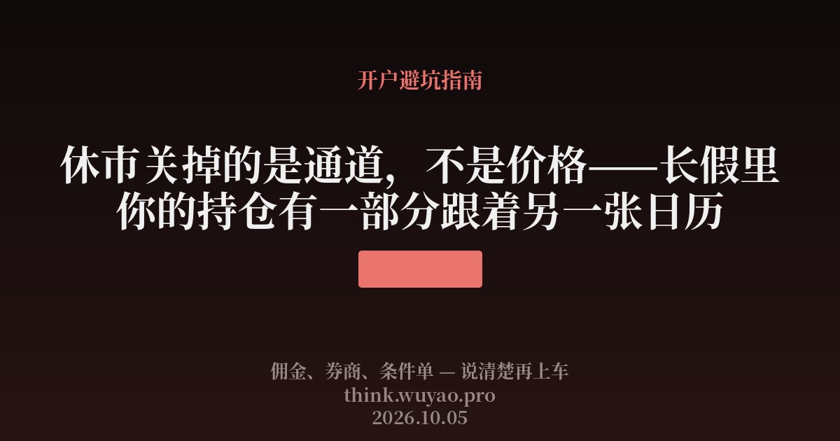 休市关掉的是通道，不是价格