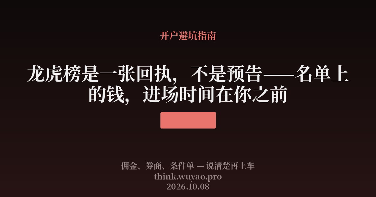 龙虎榜是一张回执,不是预告