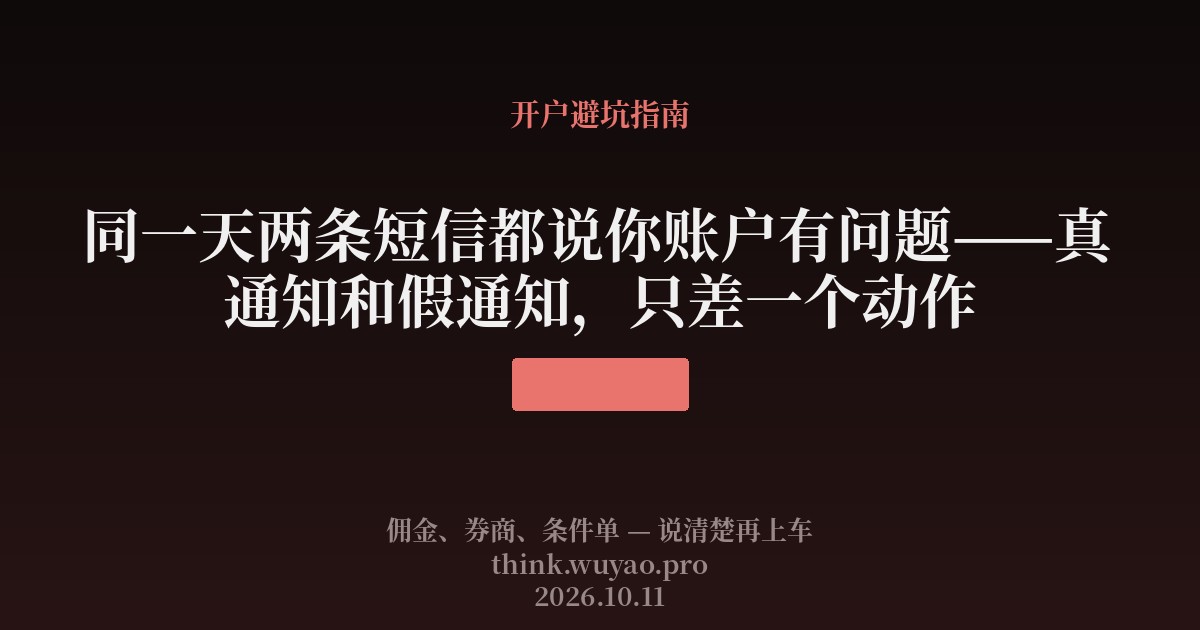 同一天两条短信都说你账户有问题