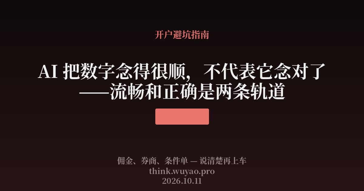 AI 把数字念得很顺,不代表它念对了——流畅和正确是两条轨道