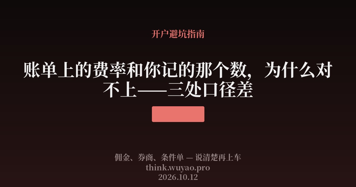 账单费率与你记的数为什么对不上：三处口径差