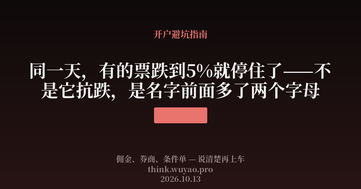同一天,有的票跌到5%就停住了