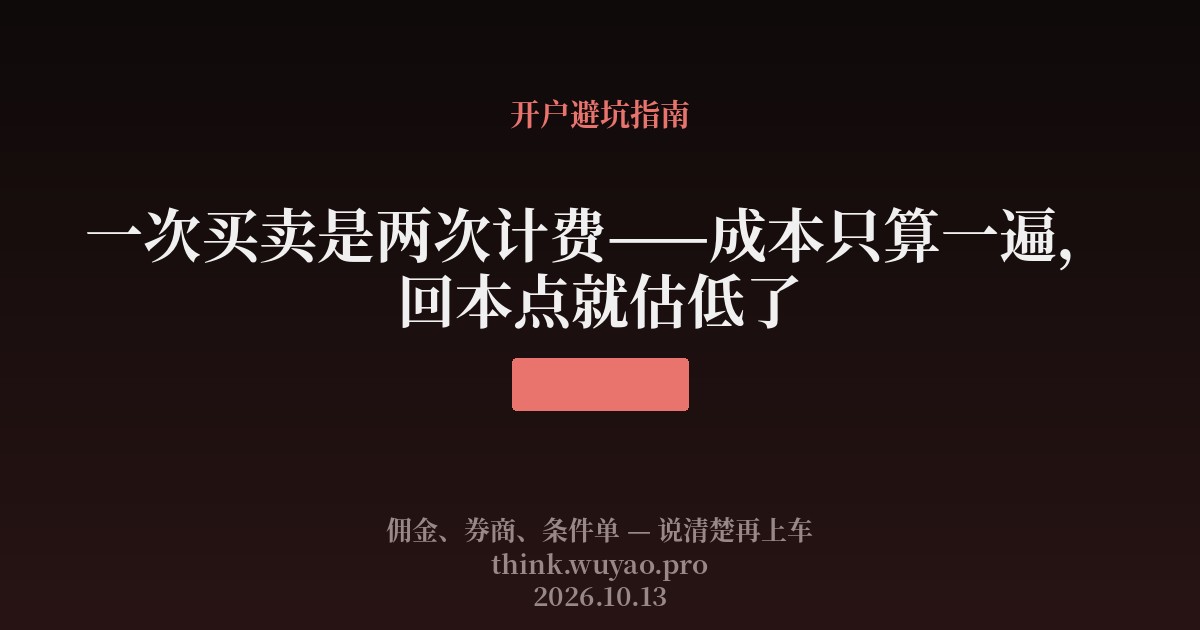 一次买卖是两次计费——成本只算一遍，回本点就估低了
