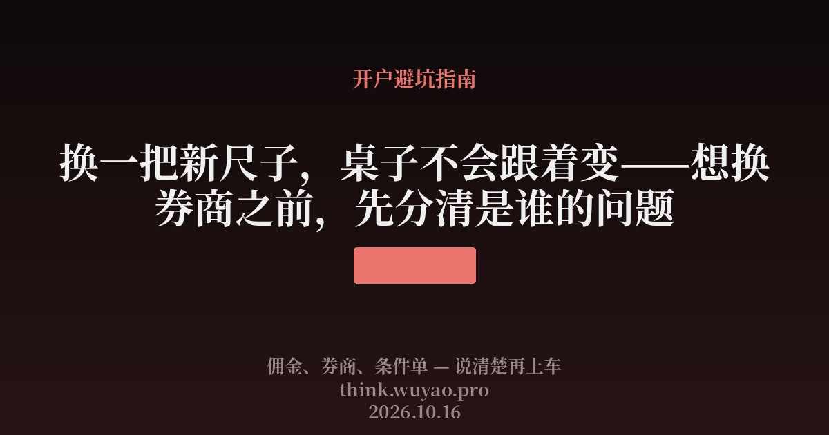 换一把新尺子，桌子不会跟着变——想换券商之前，先分清是谁的问题