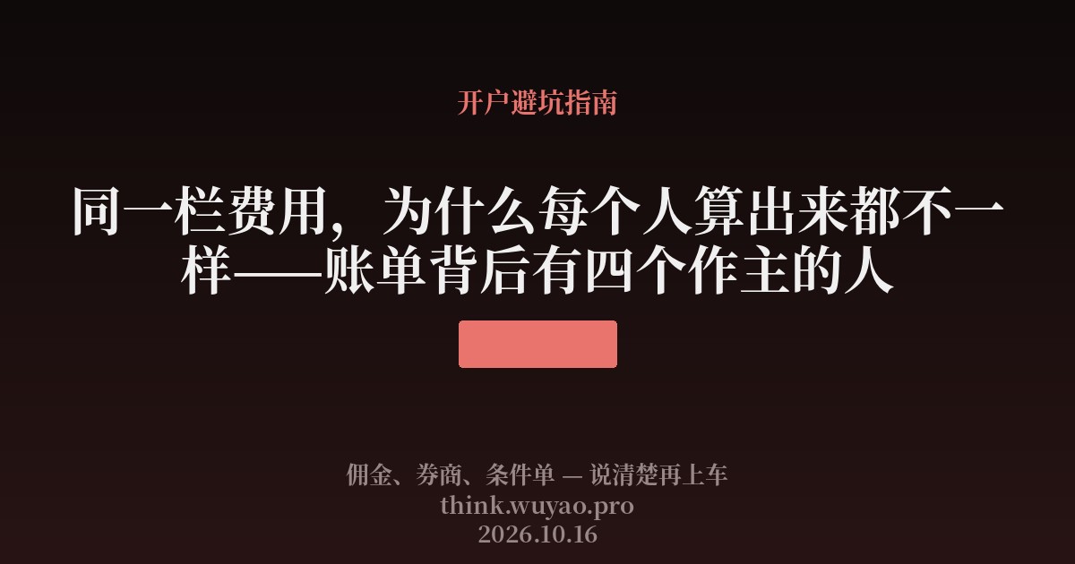同一栏费用,为什么每个人算出来都不一样——账单背后有四个作主的人
