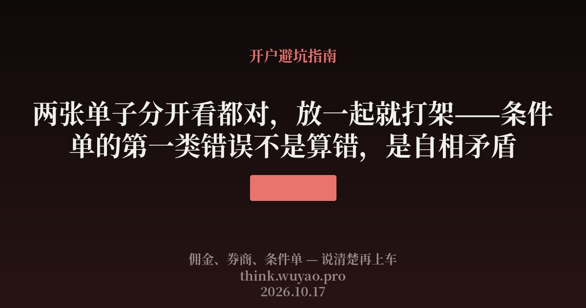 两张单子分开看都对,放一起就打架