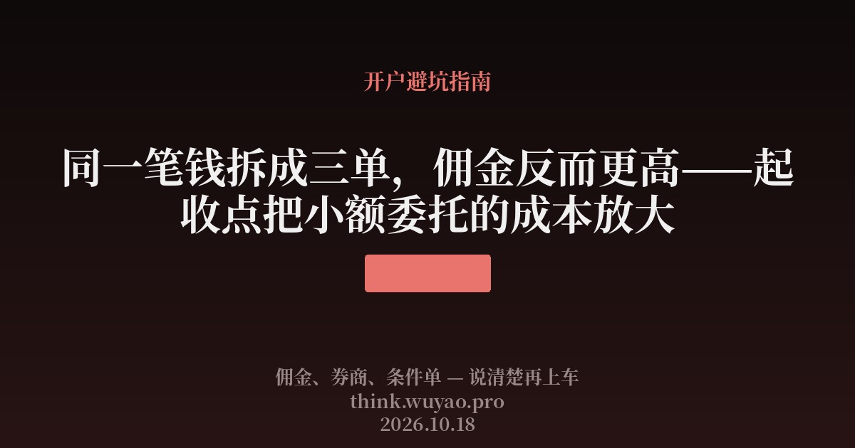 同一笔钱拆成三单,佣金反而更高