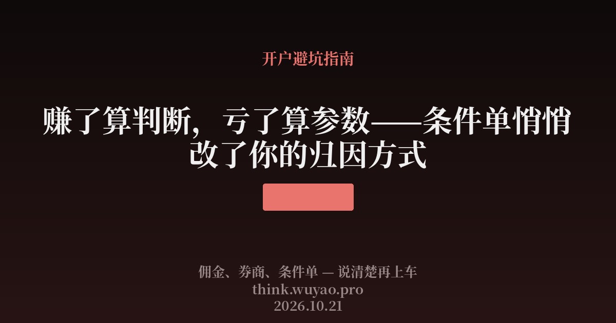 赚了算判断,亏了算参数