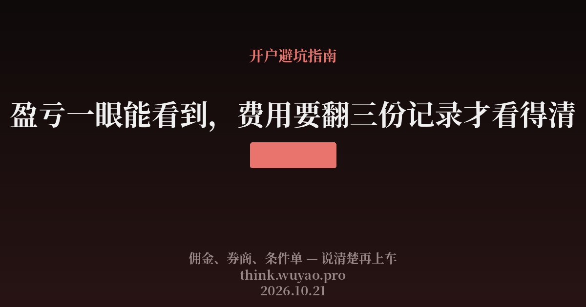盈亏一眼能看到,费用要翻三份记录才看得清