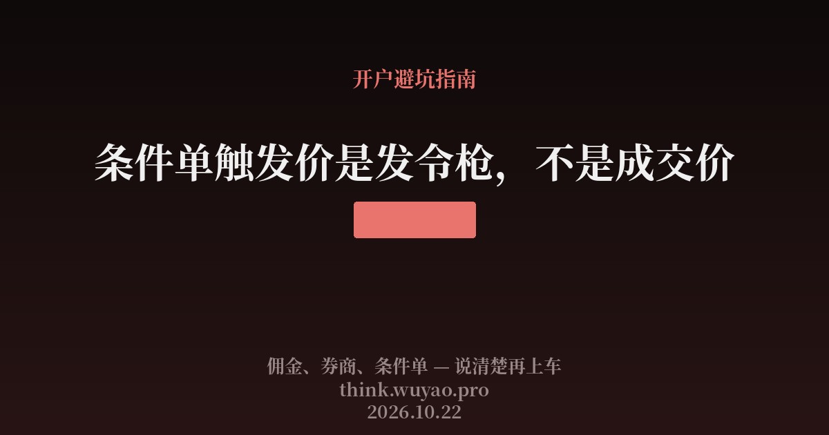 条件单触发价是发令枪,不是成交价