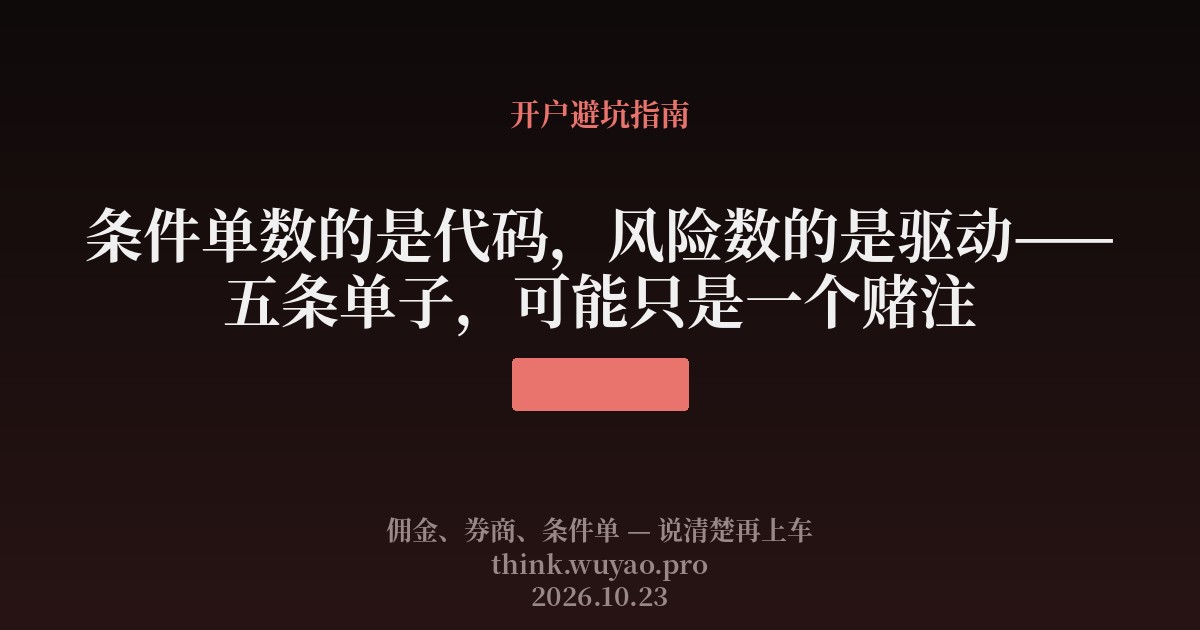 条件单数的是代码，风险数的是驱动
