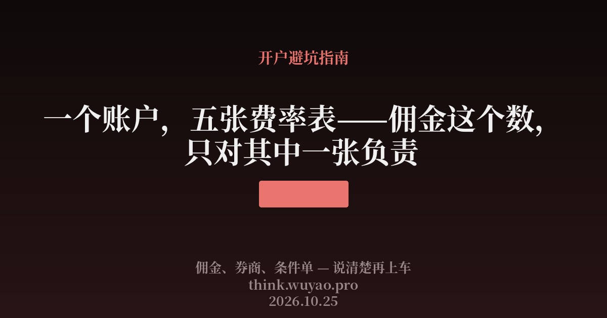 一个账户，五张费率表
