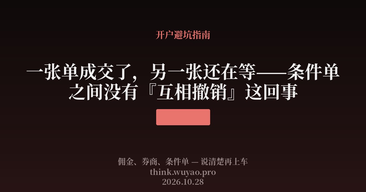 一张单成交了，另一张还在等