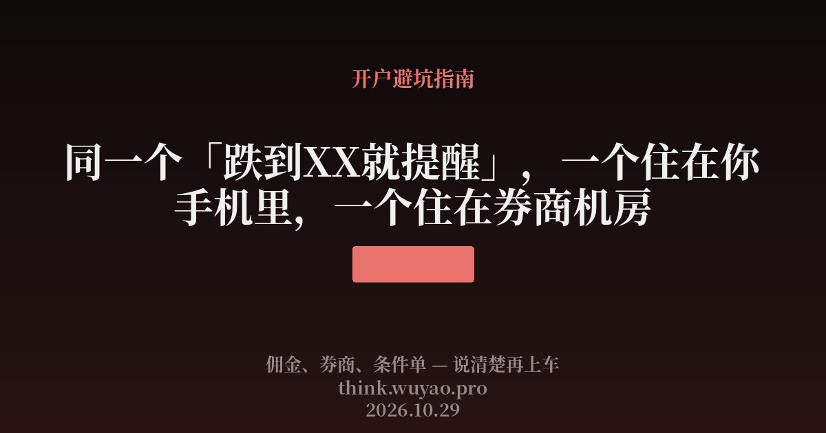 同一个跌到XX就提醒，一个住在你手机里，一个住在券商机房