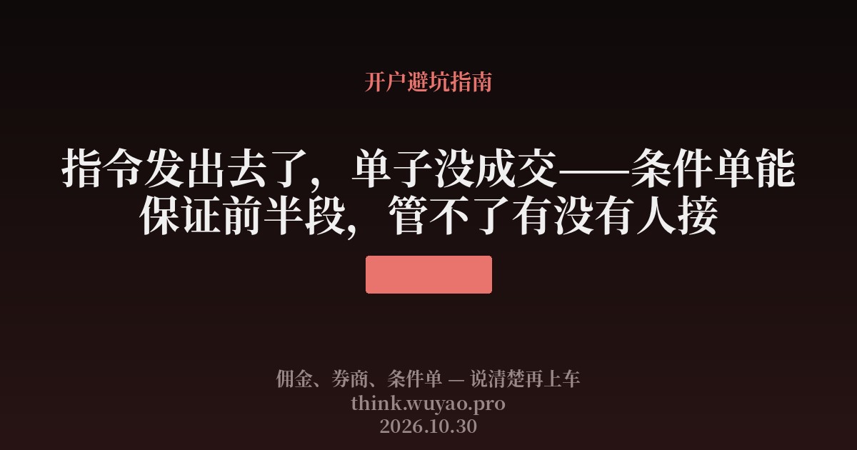 指令发出去了,单子没成交